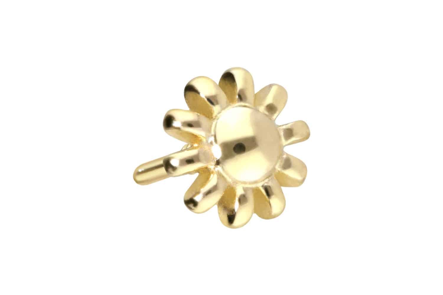 Piercing-Set 14 Karat Gold Schraubaufsatz mit Außengewinde BLUME
