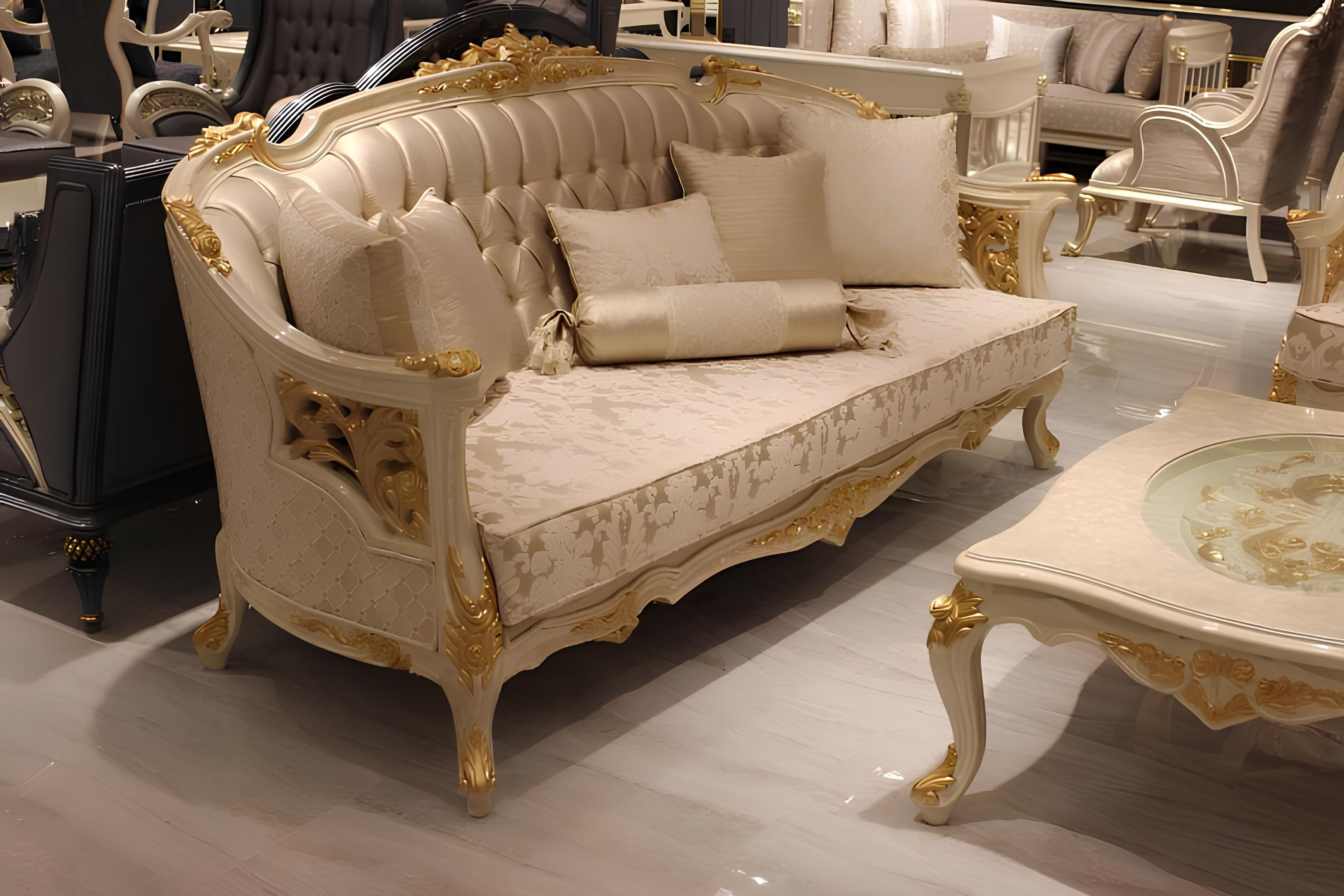 Xlmoebel Polstergarnitur Exquisite 3+3 Sitzer Sofagarnitur im modernen Beige, (2-tlg), Made in Europa