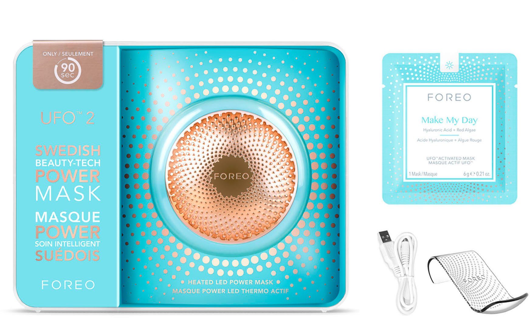 FOREO Gesichtspflege Ufo 2 Power Mask & Light Therapy - Mint,  Vollspektrum-LED-Licht revitalisiert die Haut und verbessert jede Behandlung