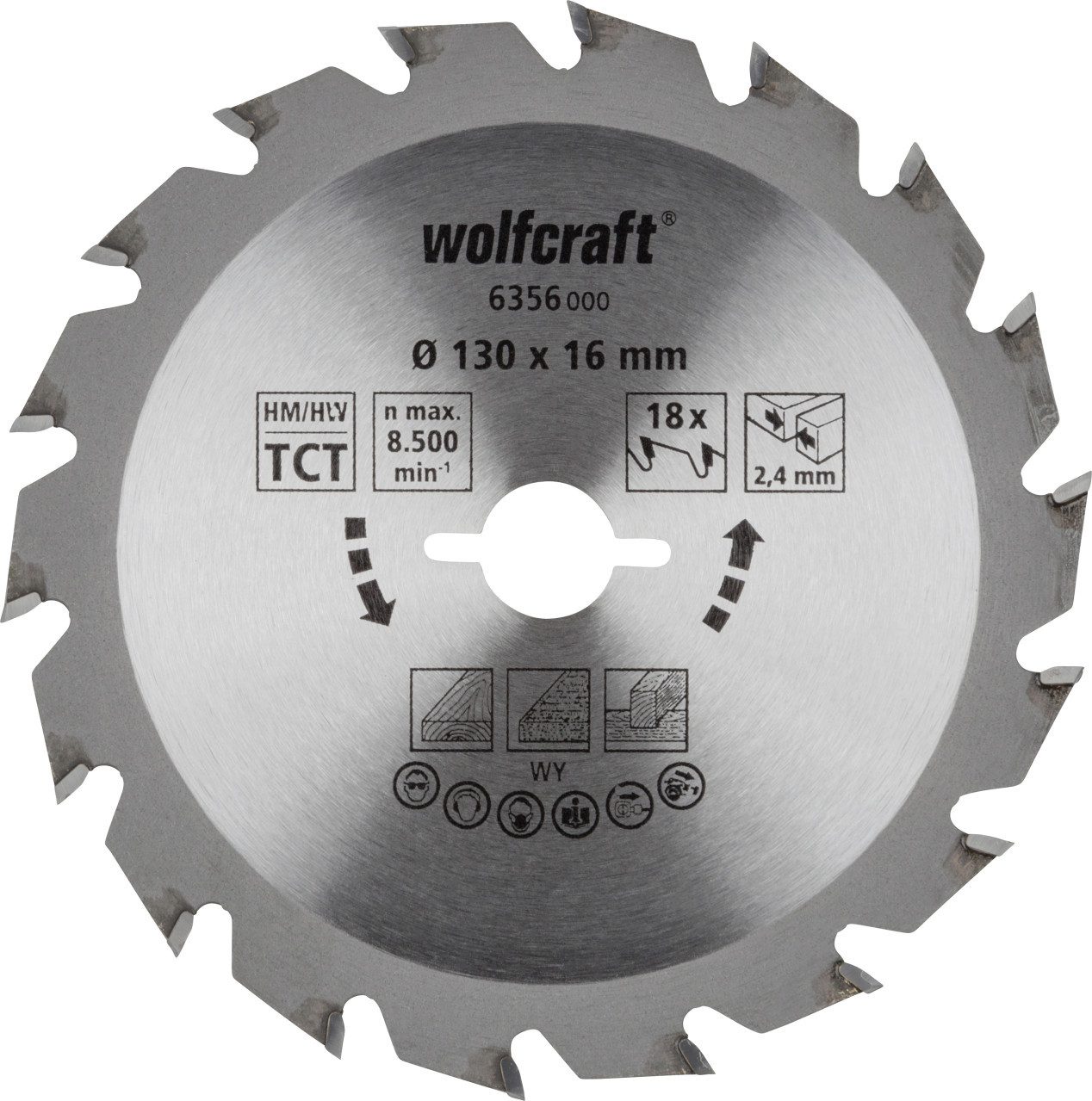Wolfcraft Kreissägeblatt Wolfcraft Kreissägeblatt Serie grün Ø 130 mm