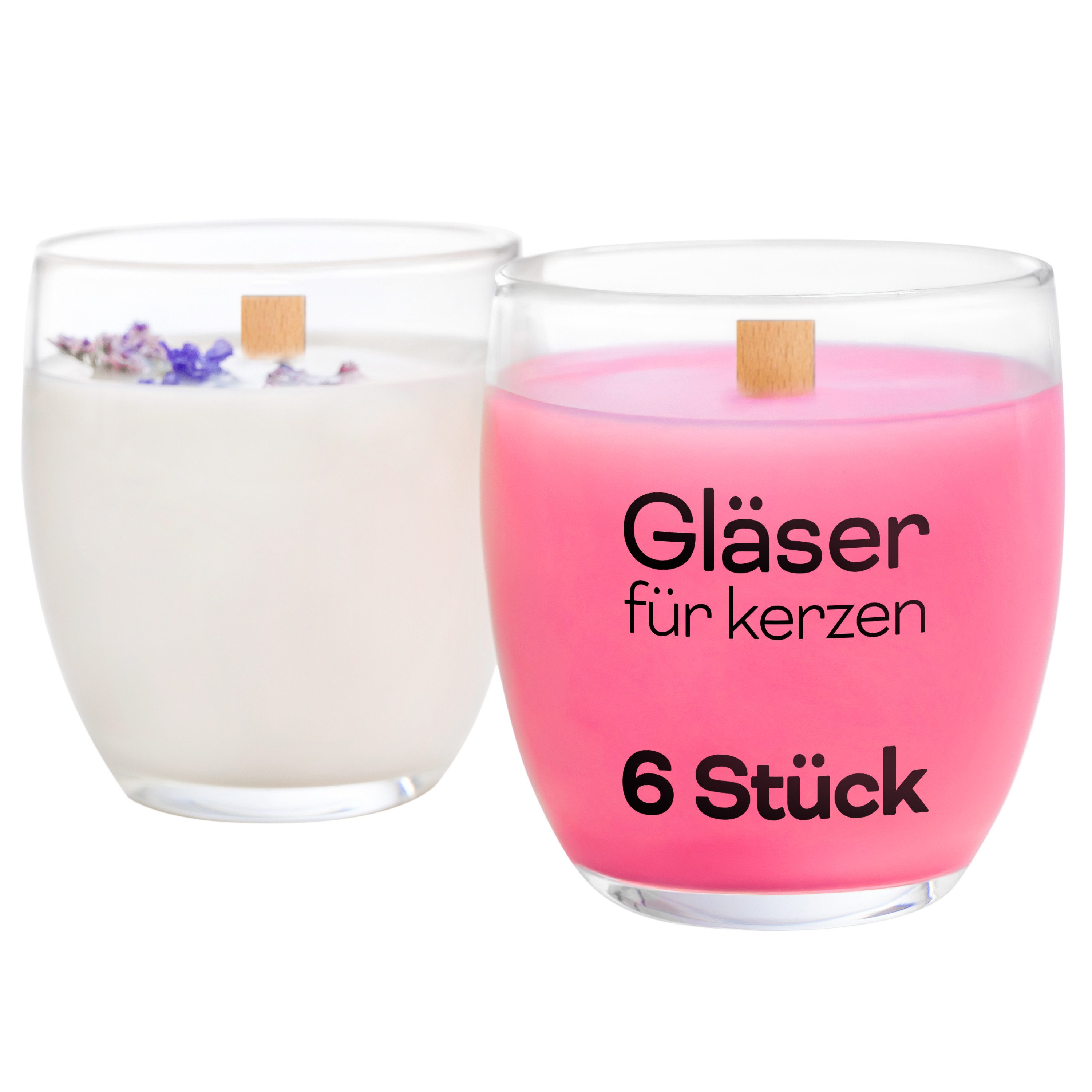 KONZEPT Teelichthalter Kerzengläser 225 ml, Kerzen Gläser leer zum gießen, günstig online kaufen