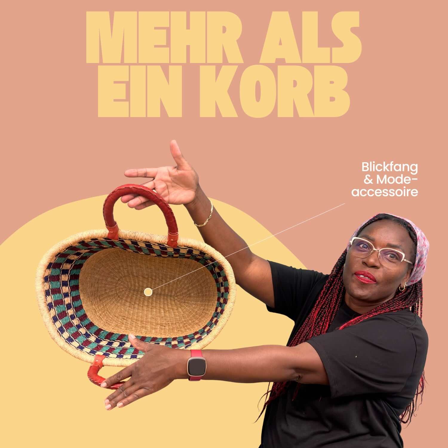 Einkaufskorb Bolga Korb - Tarkwa - Oval, Kunstvoll geflochtene Bolga Körbe – Charakterstücke voller Tradition