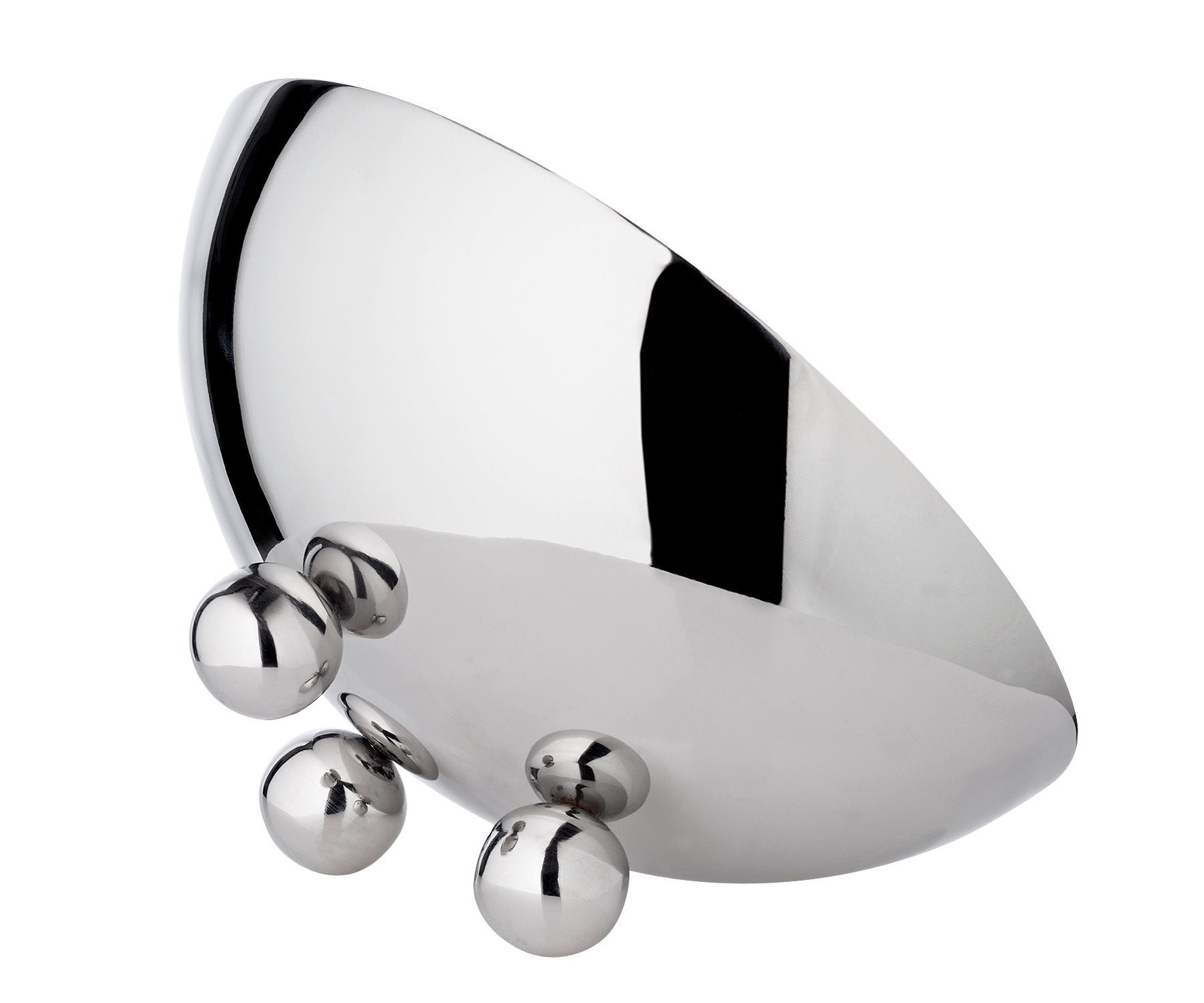 EDZARD Servierschale Chicago, Edelstahl, Schale, Silber-Optik, hochglanzpoliert, H 9 cm