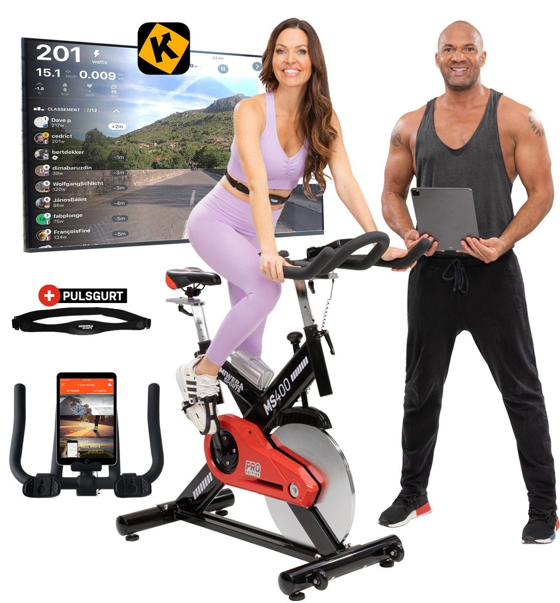 Speedbike Profi Indoor Cycle Bike MS400 inkl. Pulsgurt - 22 Kg Schwungmasse