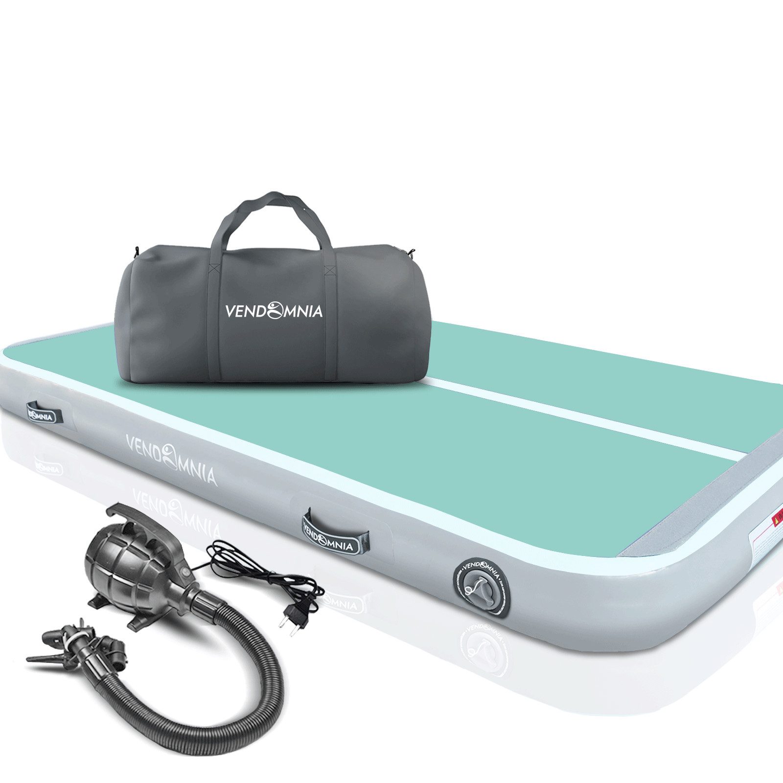VENDOMNIA Turnmatte AIR Tracking TRACK Matte - aufblasbar, Tumbling Matte (10 cm - 20 cm hoch, mit elektrischer Pumpe, Farbwahl, Größe: 1 2 3 4 m Tumblingmatte, Gymnastikmatte, Turnmatte, Trainingsmatte, Fitnessmatte)