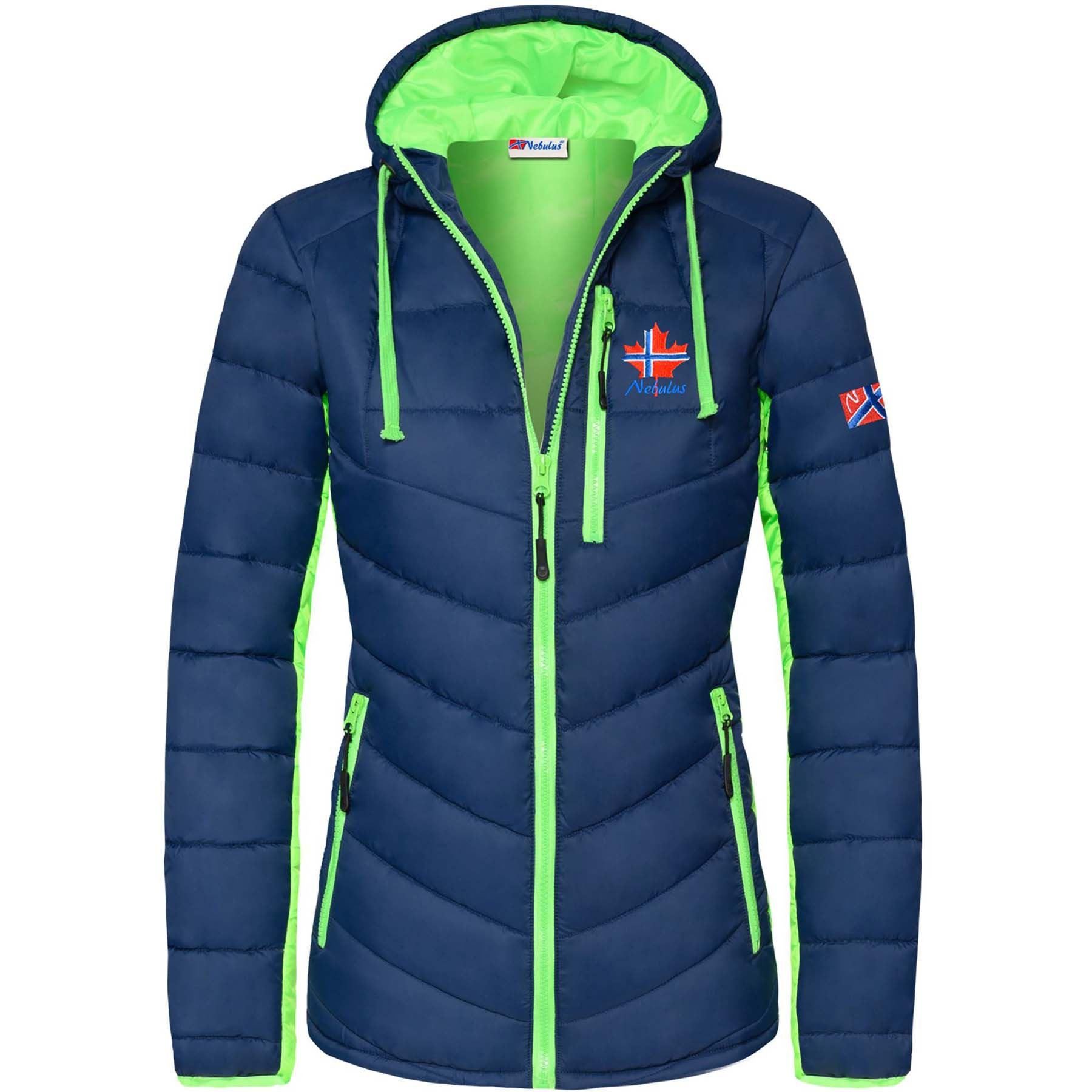 Winterjacke MERIK, P4805 - Damen, navy-lime, S/36