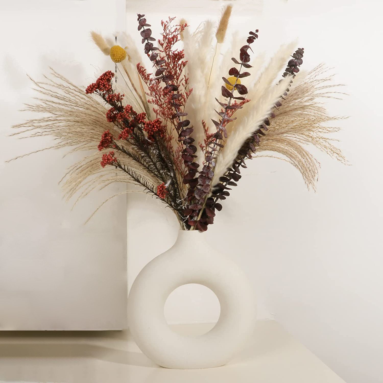 Trockenblume Pampasgras Trockenblumen,43 Stück Getrocknete Pampasgras-Dekor günstig online kaufen