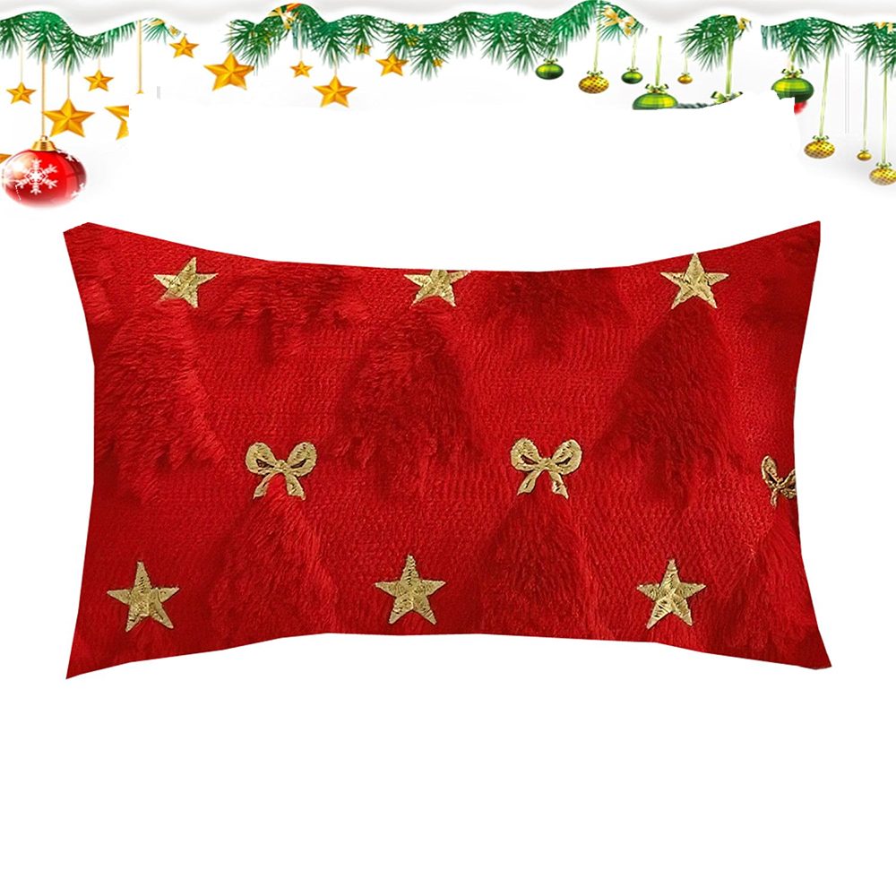 CLTYQ Kissenbezüge Kissenbezüge für Weihnachtsbaum,Weihnachtsdekoration, weiches Plüsch, Kunstfell, Jacquard, für Schlafzimmer, Sofa, Festlichkeiten