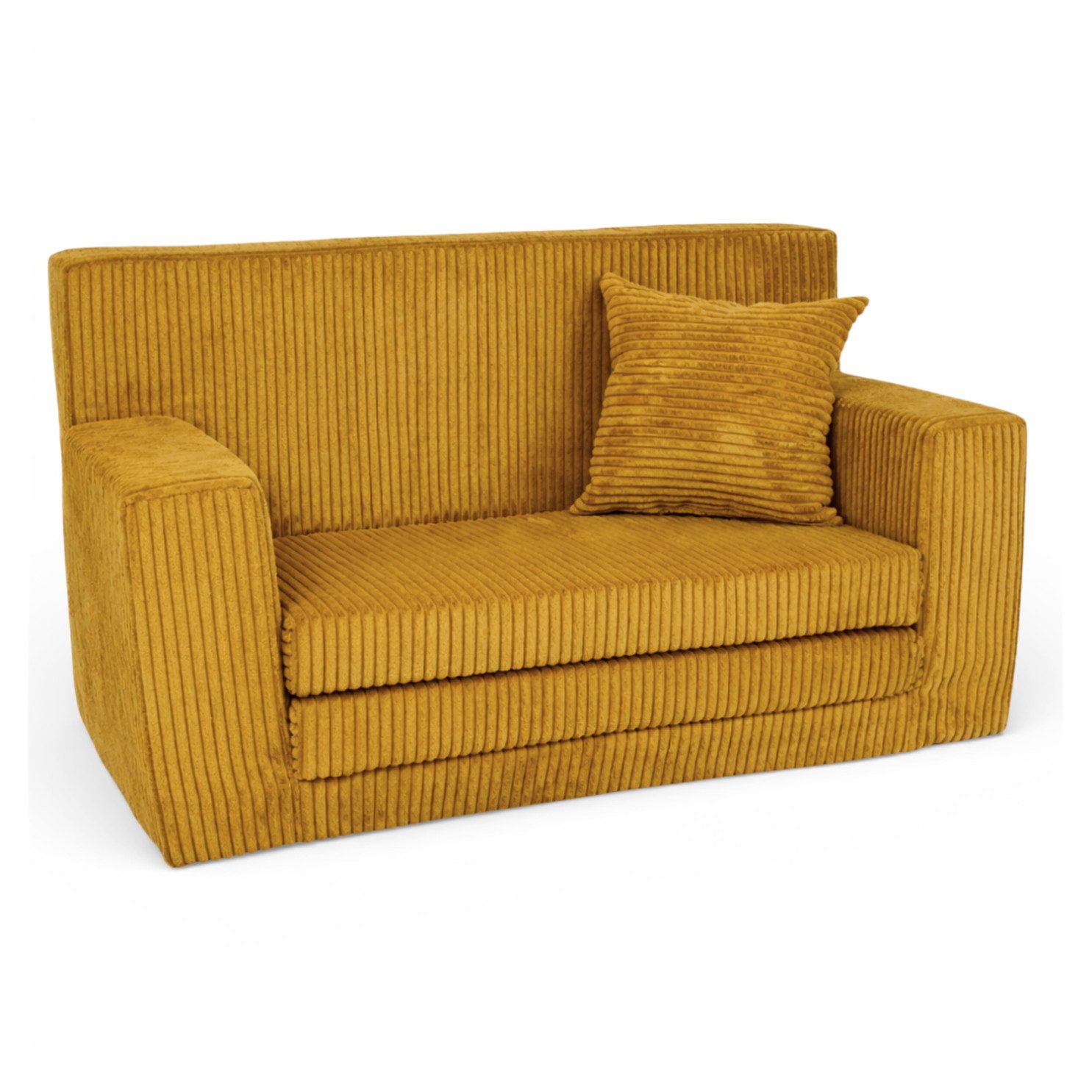 FORTISLINE Kindersofa KLEINES RECHTECKIGES SOFA AUS CORD IN HONIGFARBE