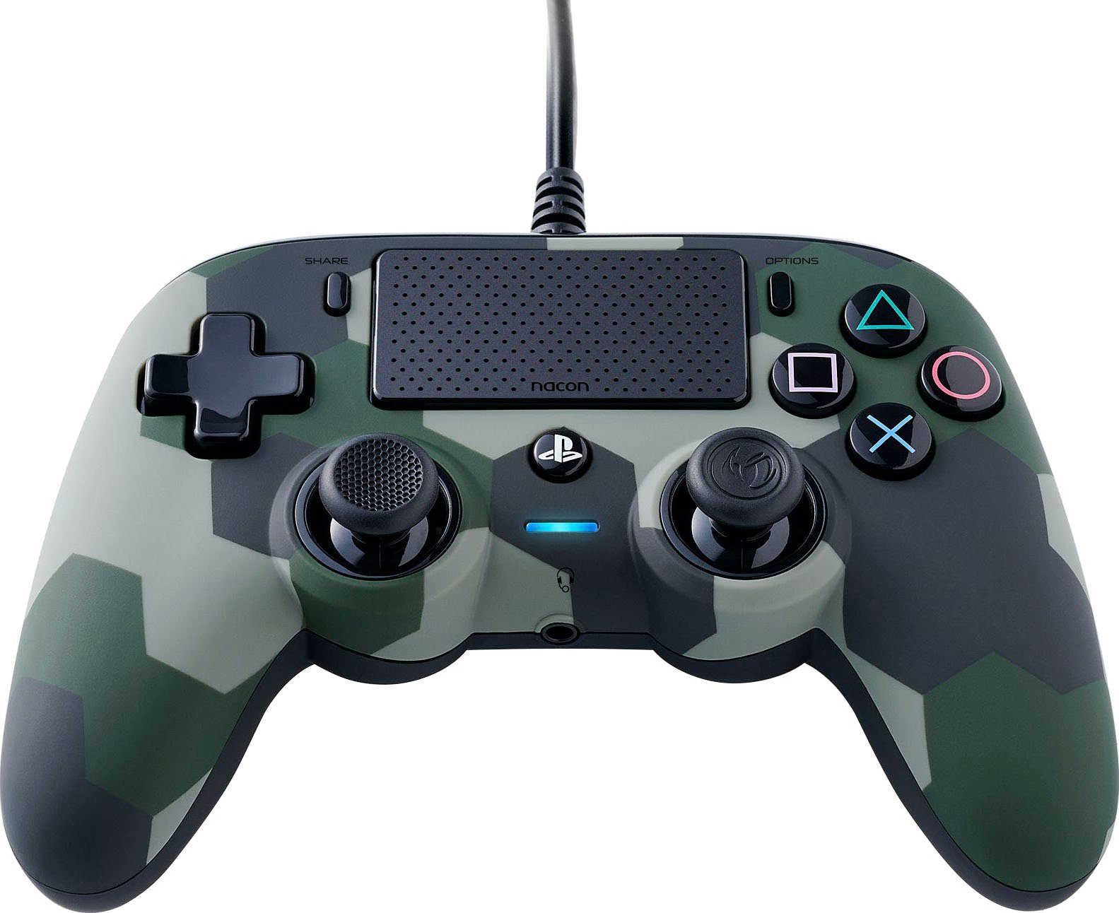 nacon PS4 Wired Compact Controller Color Edition lizenziert, Camo Grün  PlayStation 4-Controller