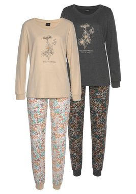 Vivance Dreams Pyjama (4 tlg., 2 Stück) mit Frontdruck