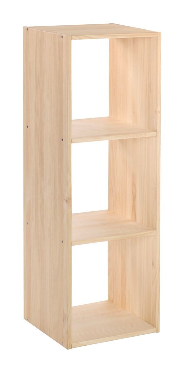Astigarraga Kit Line Standregal Dinamic Würfel Holzregal Schrankmodul, Kiefernholz, modular kombinierbar, 3x1 Fächer (33x36,2x105,4cm)
