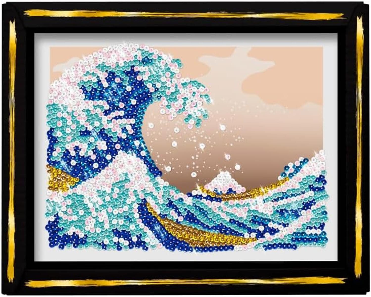 Lansay Kreativset Lansay COLLECTION SEQUINS Hokusai Die Große Welle Paillettenbild 14+