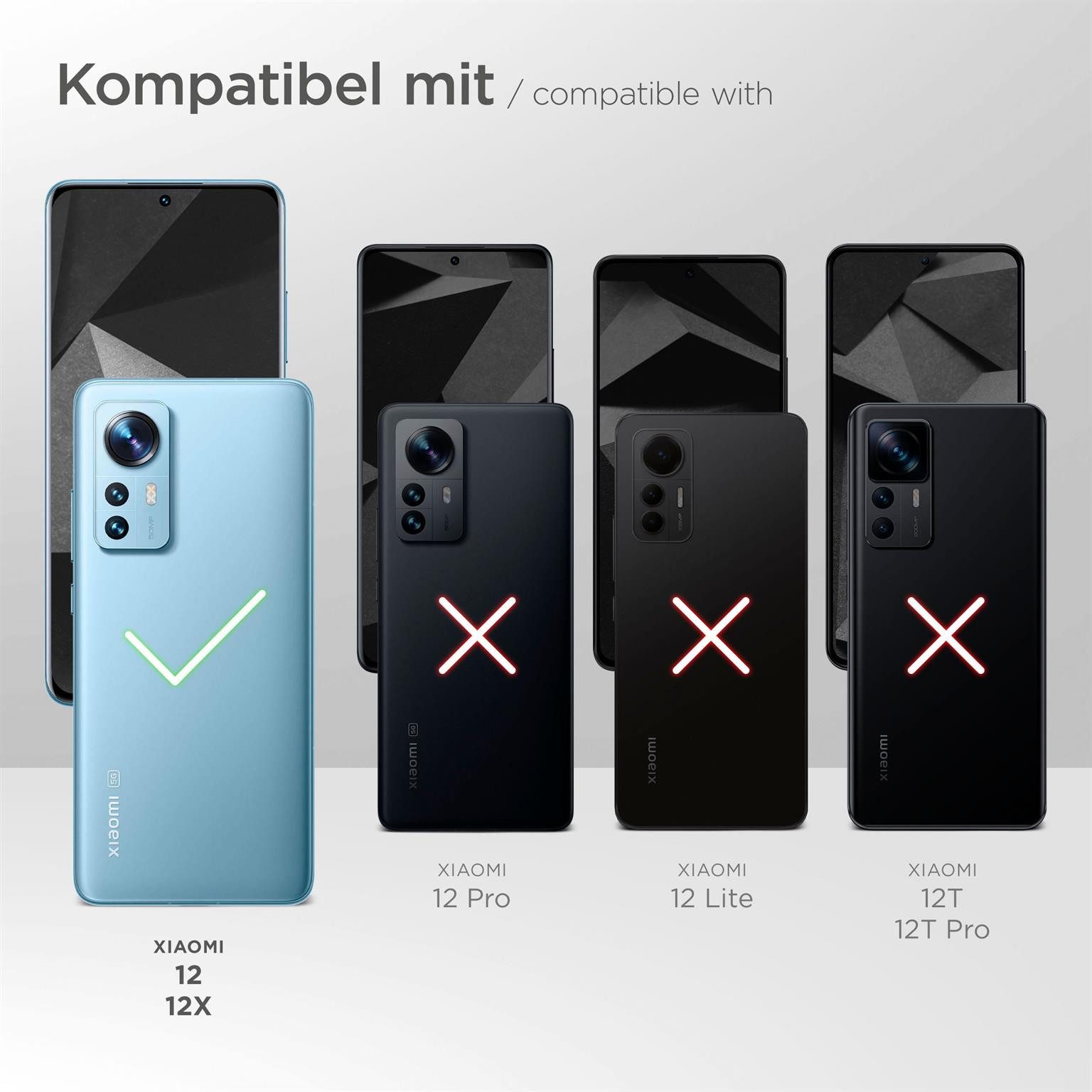 ONEFLOW Handyhülle für Xiaomi 12 Premium Hülle Business Cover Rot 6,28 Zoll, 360 Grad Schutzhülle Flip Case Etui Klapphülle Dünn Leder Handy Tasche