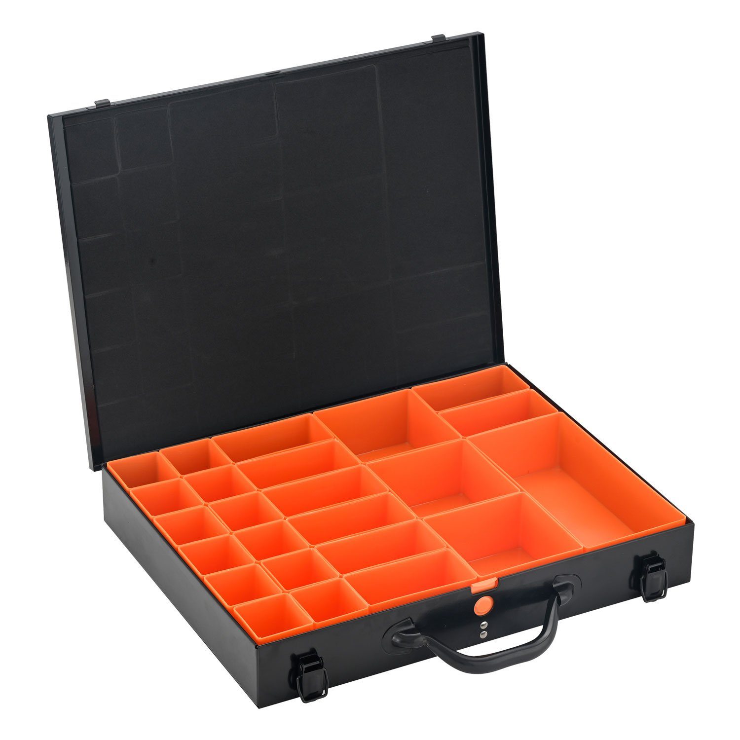 ALUBOX Sortimentskasten Sortimentsbox schwarz Größenwahl (24 St)