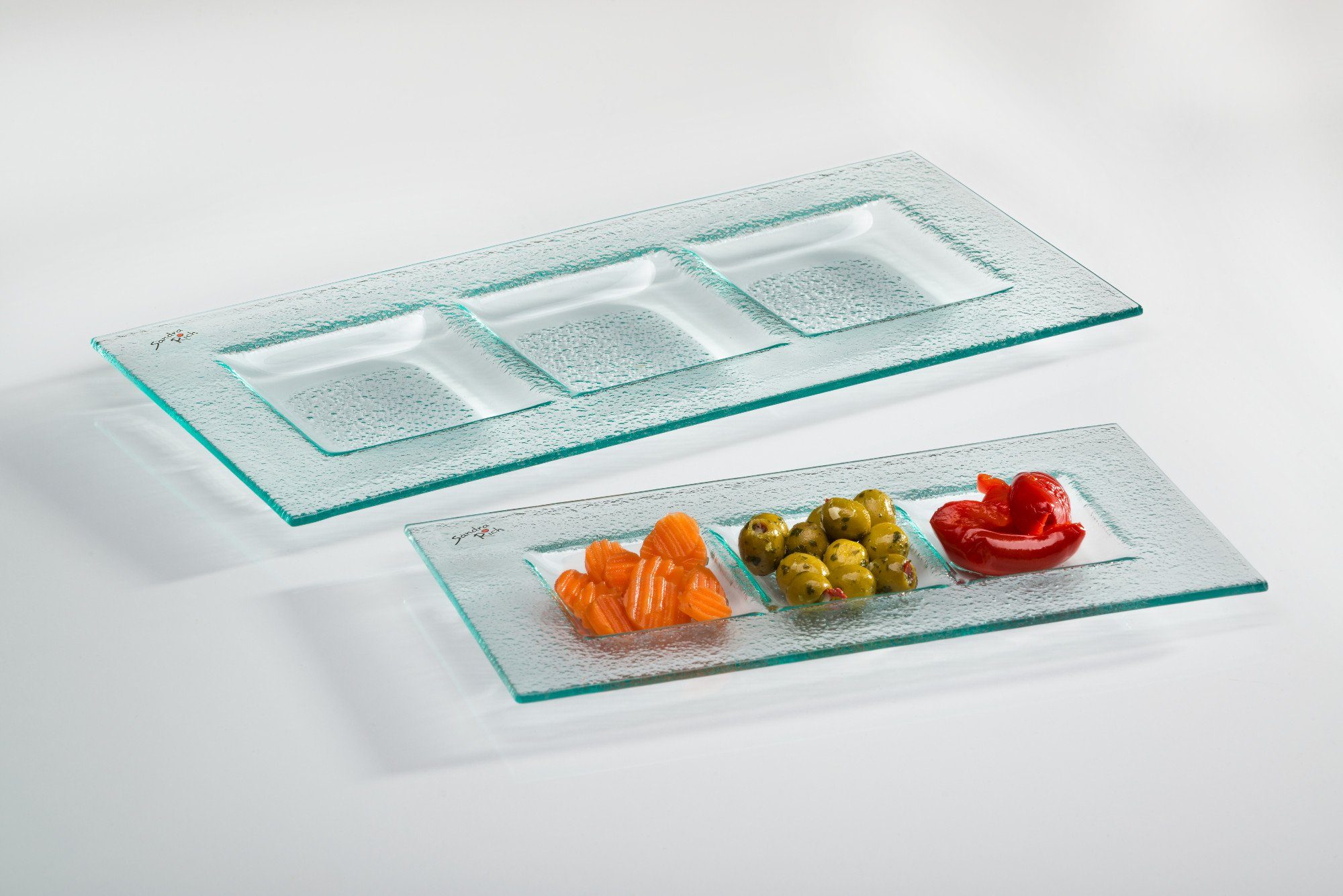 Sandra Rich Kerzentablett Glasteller Trio von günstig online kaufen