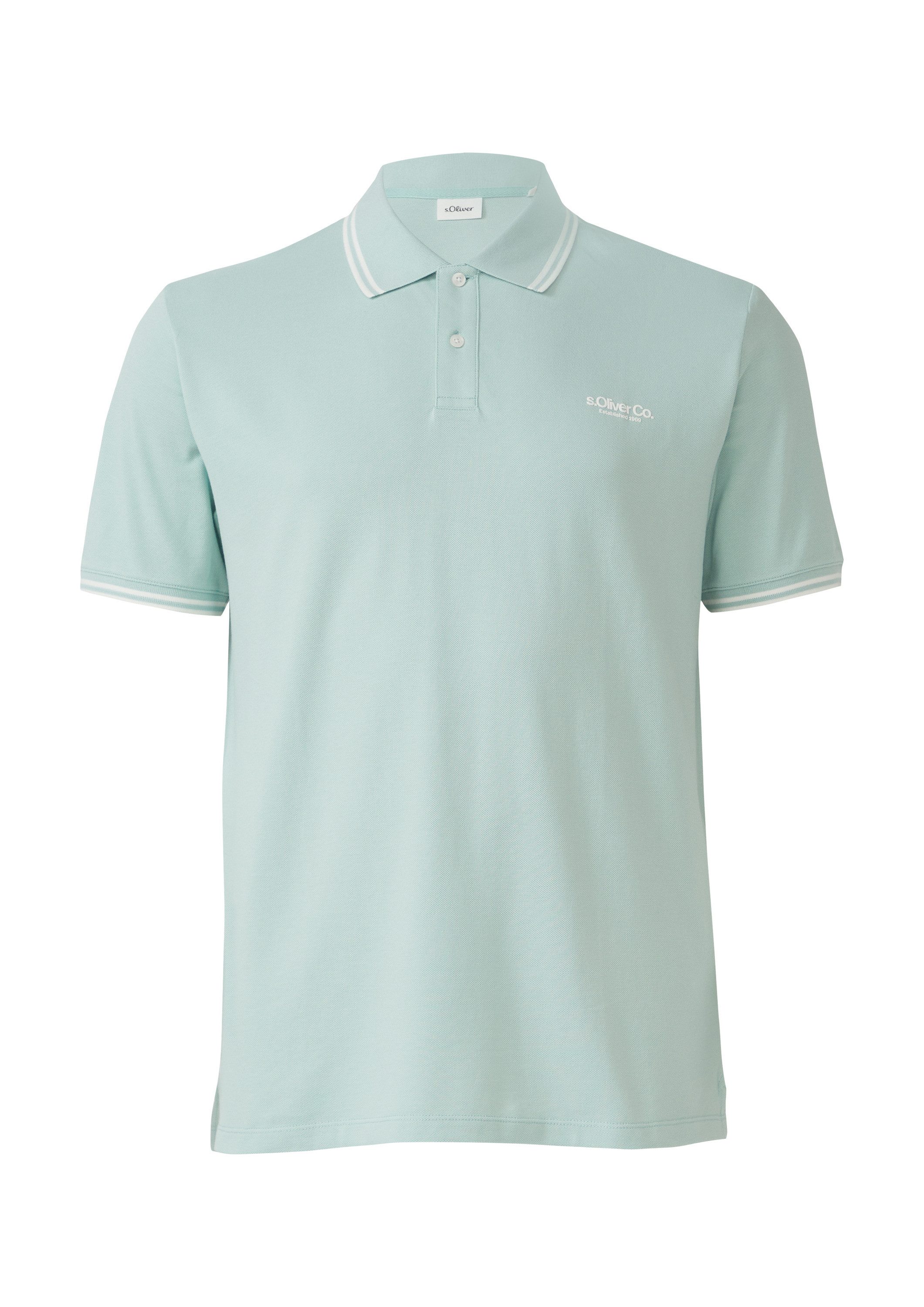 s.Oliver Kurzarmshirt Polo-Shirt Piqué-Poloshirt mit Kontrastdetails und Lo günstig online kaufen
