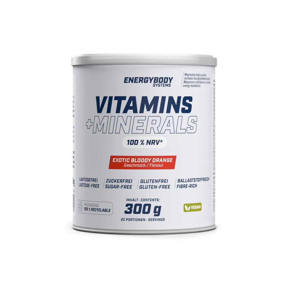 Energybody Systems Vitamins + Minerals mit 10 Vitaminen und 8 Mineralstoffen Pulver