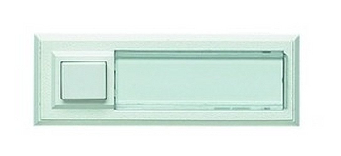 GROTHE Türklingelknopf, Klingeltaster Kunststoff weiß Aufputz eckig mit Namensschild 18 mm