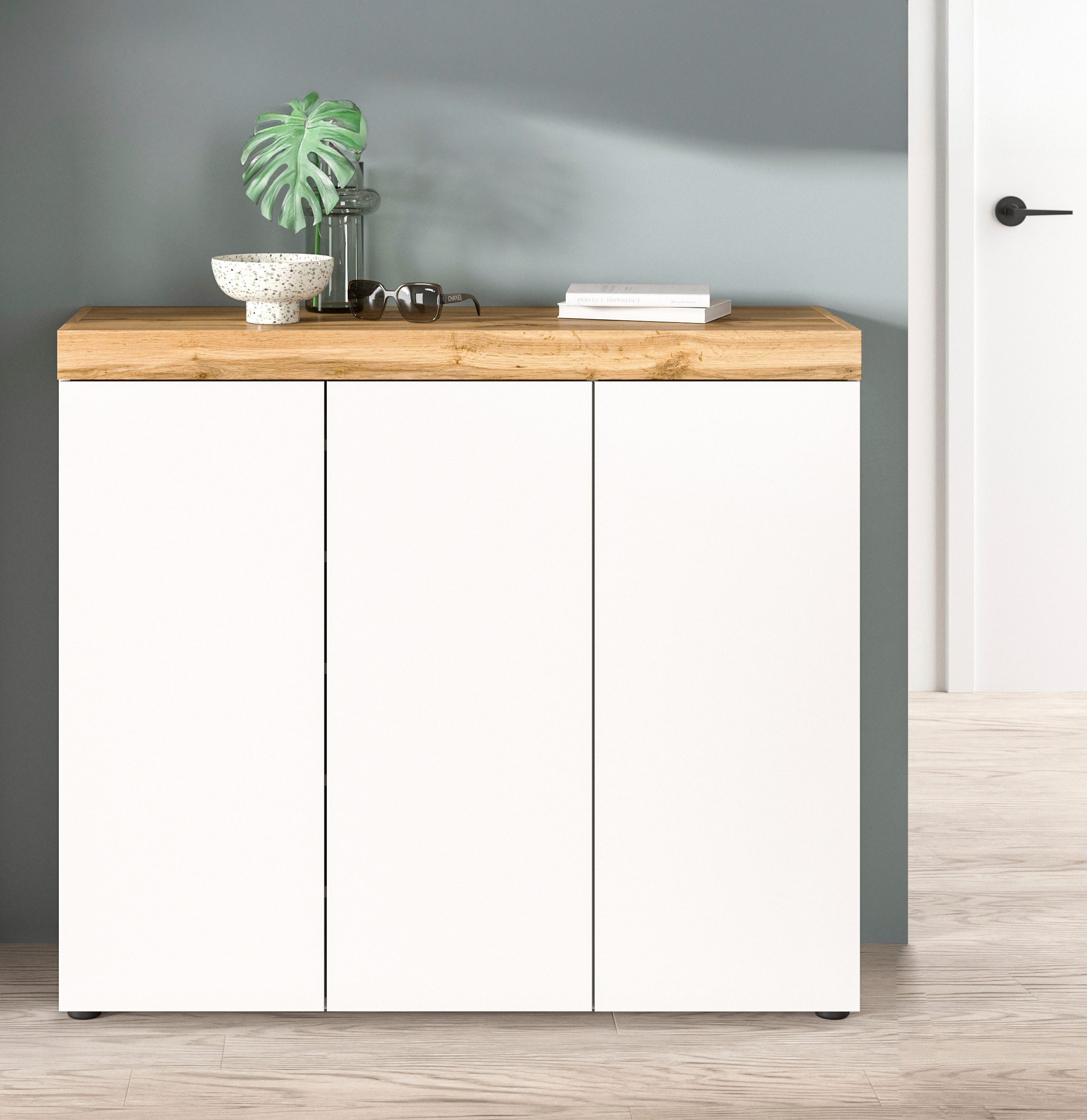 OTTO home Schuhschrank MAMBO, TOPSELLER!, Breite 115cm, stehend & hängend, push-2-open (1-St., 2 farbige Ausführung) Schuhschrank, Schuhkommode, Flur, Diele