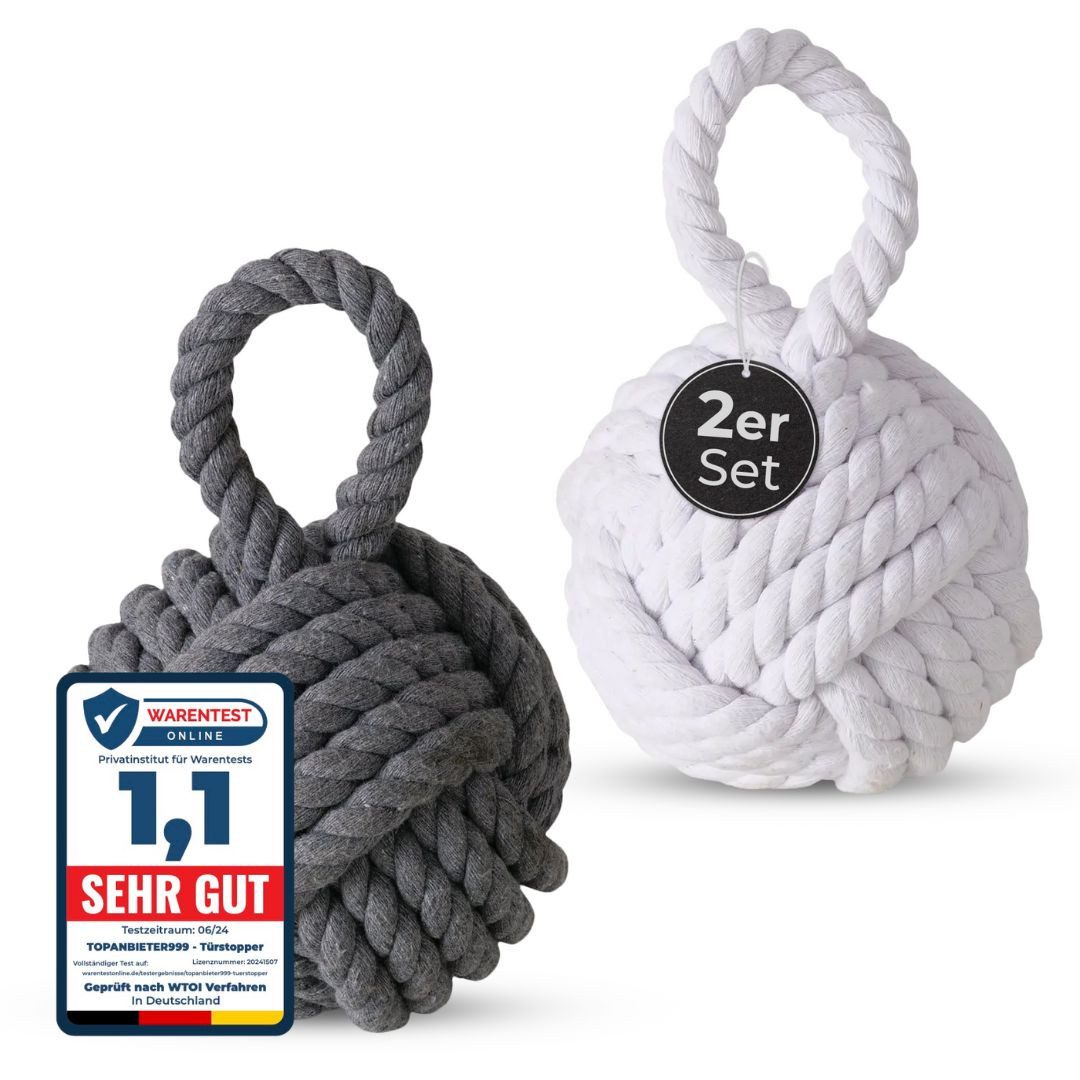 Topanbieter999 Türstopper (2er Set), Jute grau günstig online kaufen