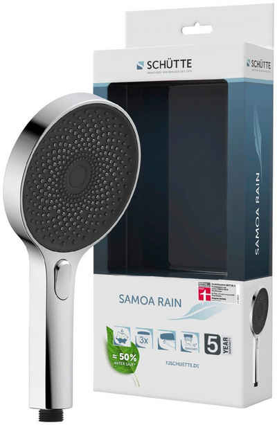 Schütte Handbrause SAMOA RAIN, (1-tlg), Inkl. Wasserspardichtung-bis zu 50 % Wasserersparnis, Antikalk-Noppen