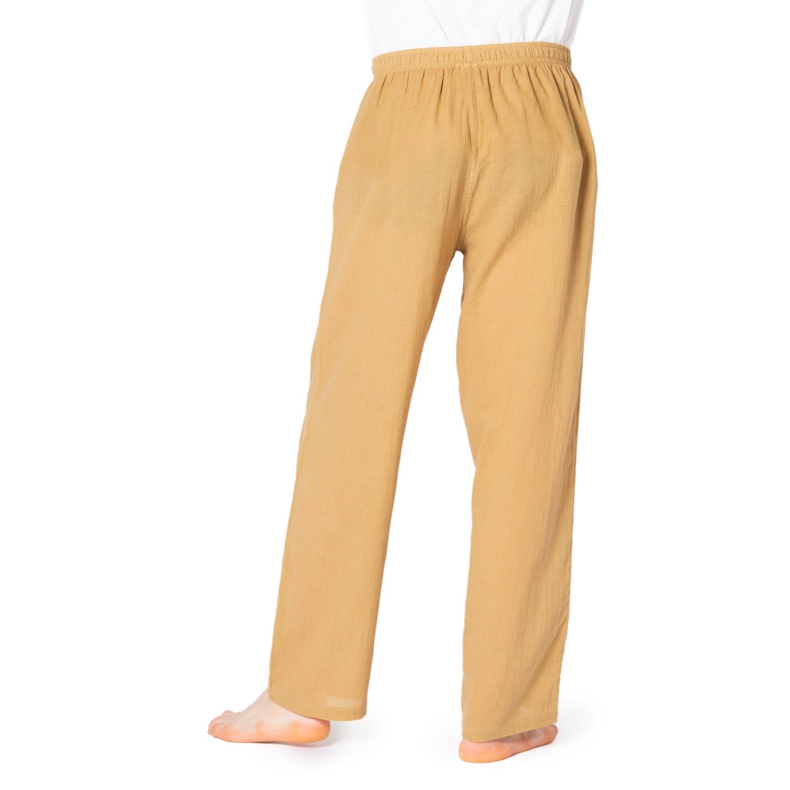 Unisex und Beige sehr für aus PANASIAM PaSalu für Damen Freizeithose Relaxhose die Wellnesshose Tage Herren heißen 100% leichte Baumwolle Sommerhose