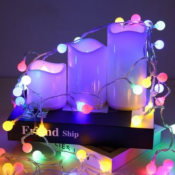 oyajia LED-Lichterkette 5m/10m LED Lichterkette LED Kugel Party Lichterkette Außen/Innen Deko, Dimmbar 8 Modi mit Fernbedienung, IP65 für Schlafzimmer, Weihnachten