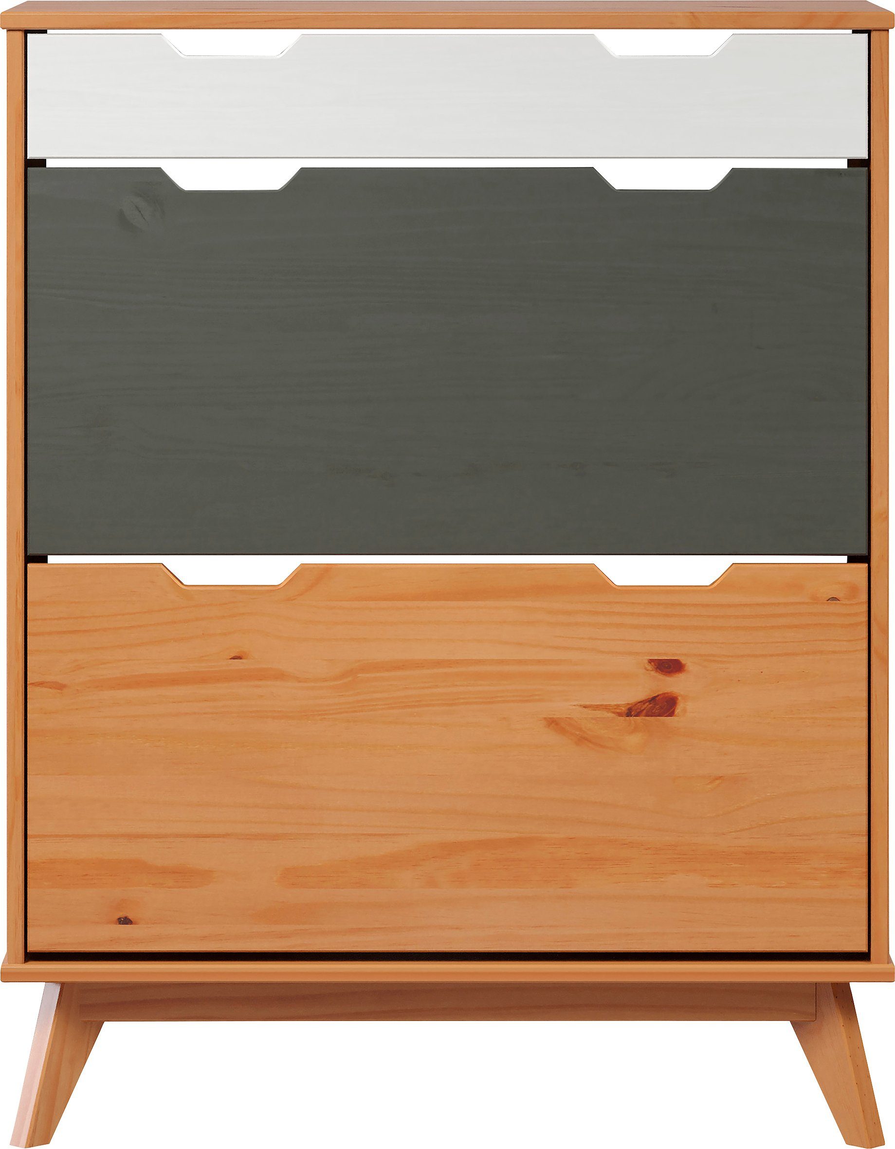 INTER-FURN Schuhschrank Scandik kleiner Schuhschrank mit 2 Klappen