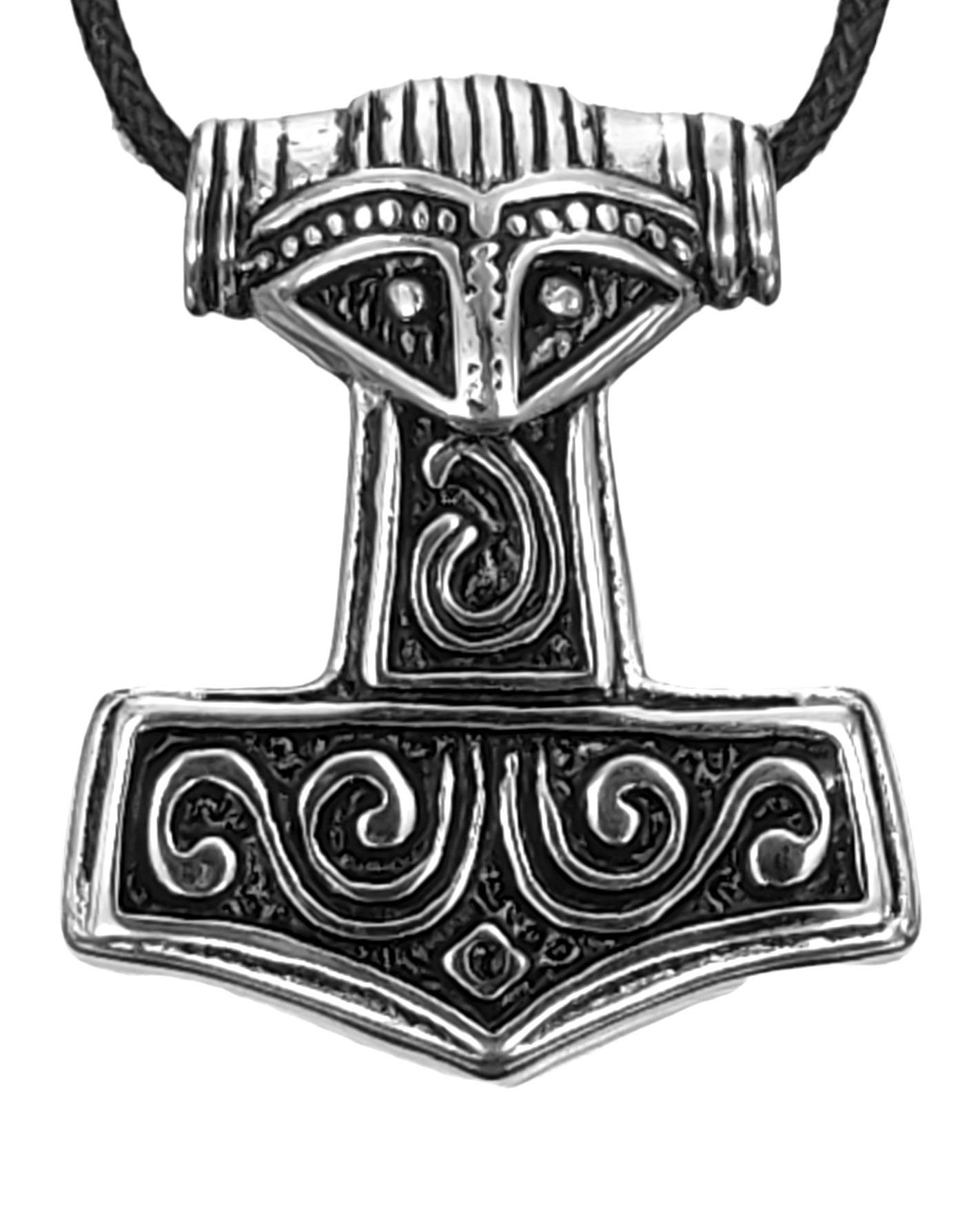 47B Band Mjollnir Runen Thorhammer Thorshammer Anhänger Edelstahl mit Kette 