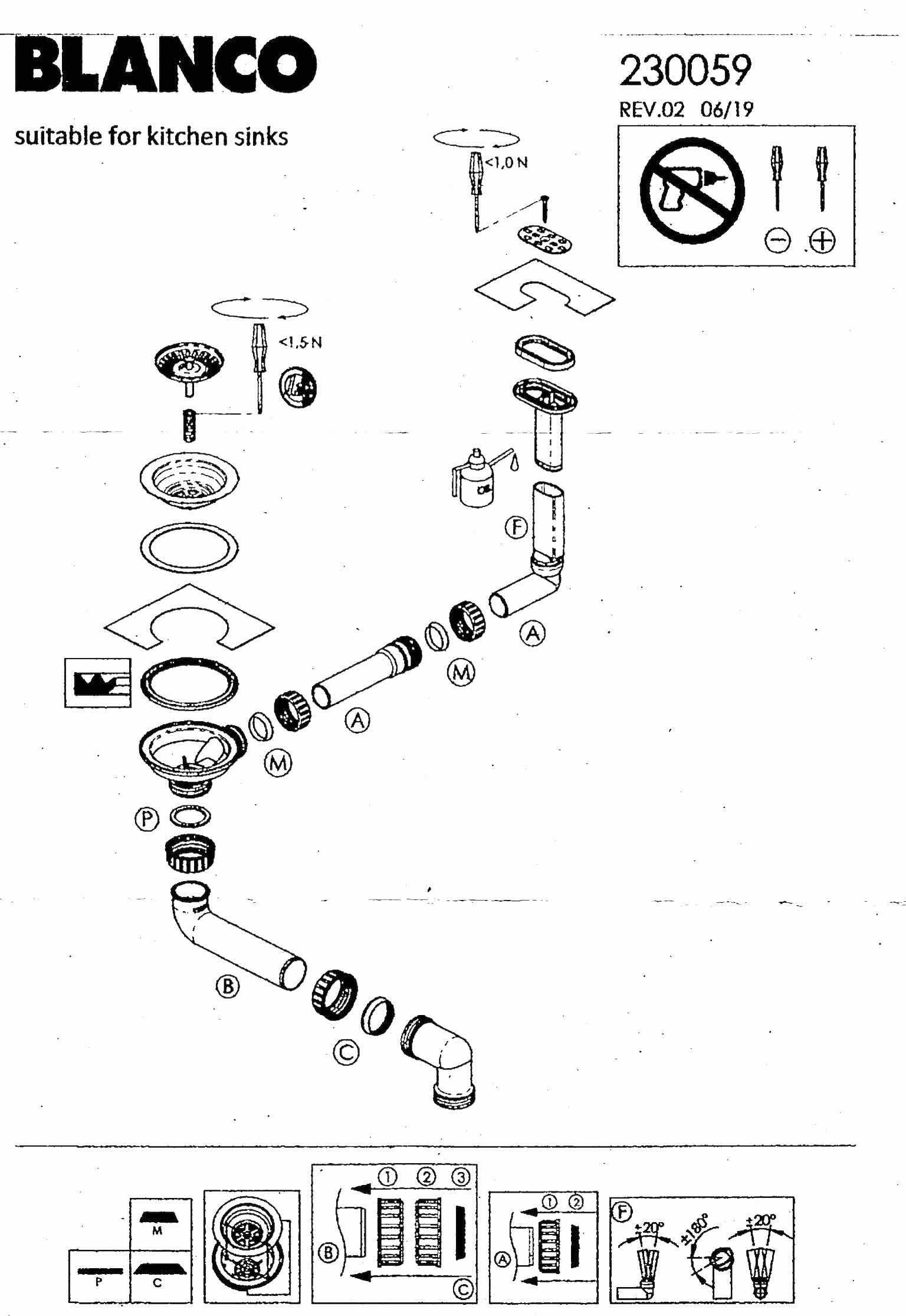 Überlauf BLANCO Ablauffernbedie., Einbauspüle Blanco ohne horizontal oval Ablaufgarnitur