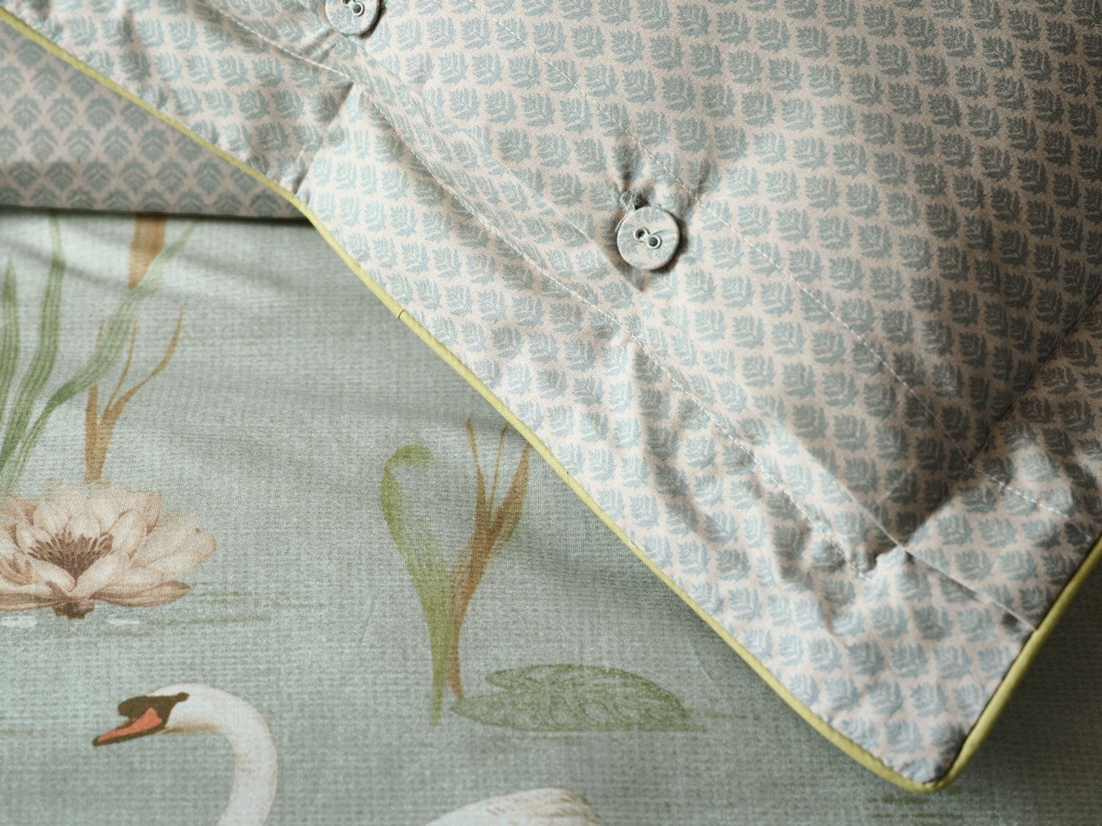PiP Studio Dekokissen Darjeeling Days Kissen quadratisch grün 45x45cm (1Stück)