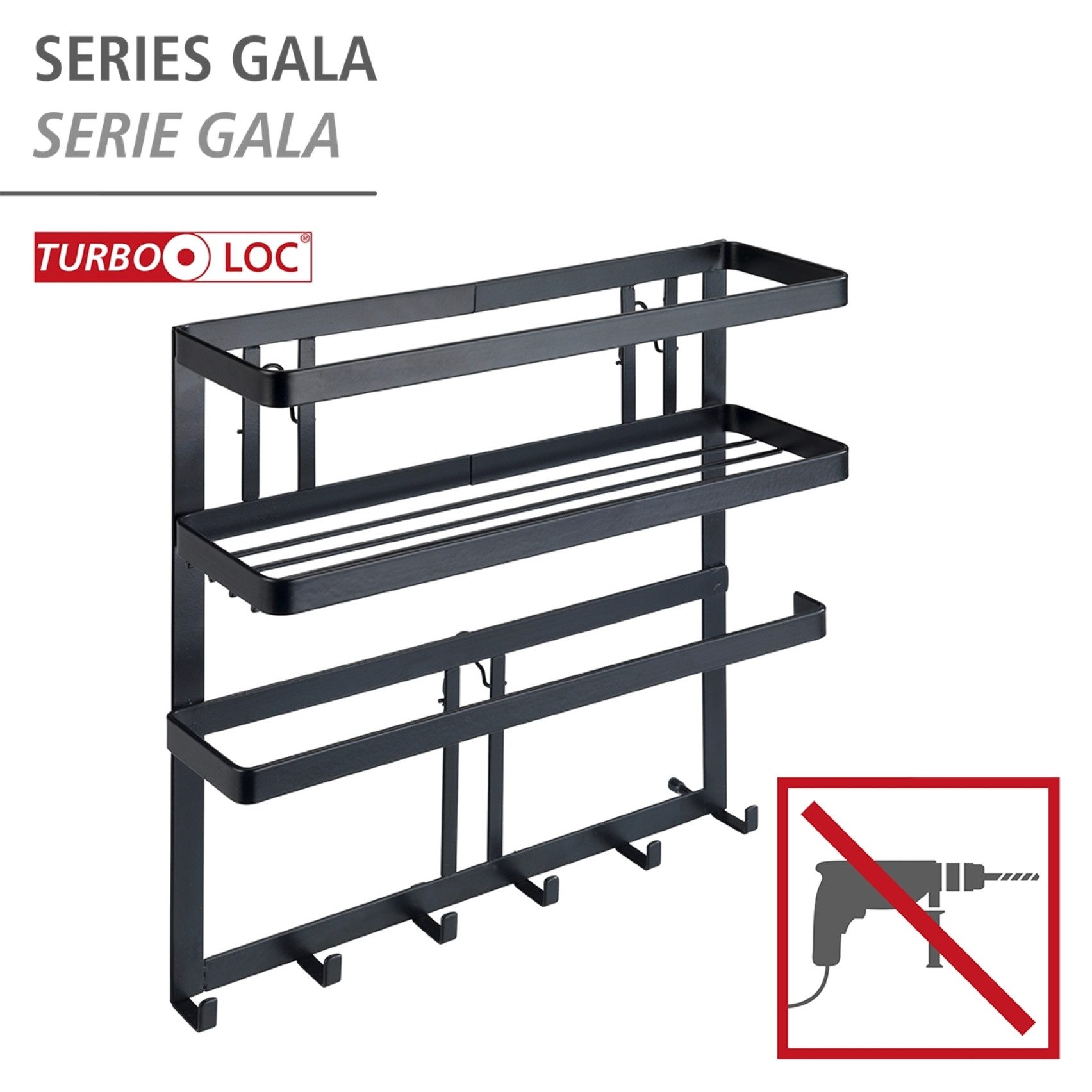 WENKO Küchenregal Modell Gala, Set, mit Küchenrollenhalter & Reling inkl. 6 günstig online kaufen