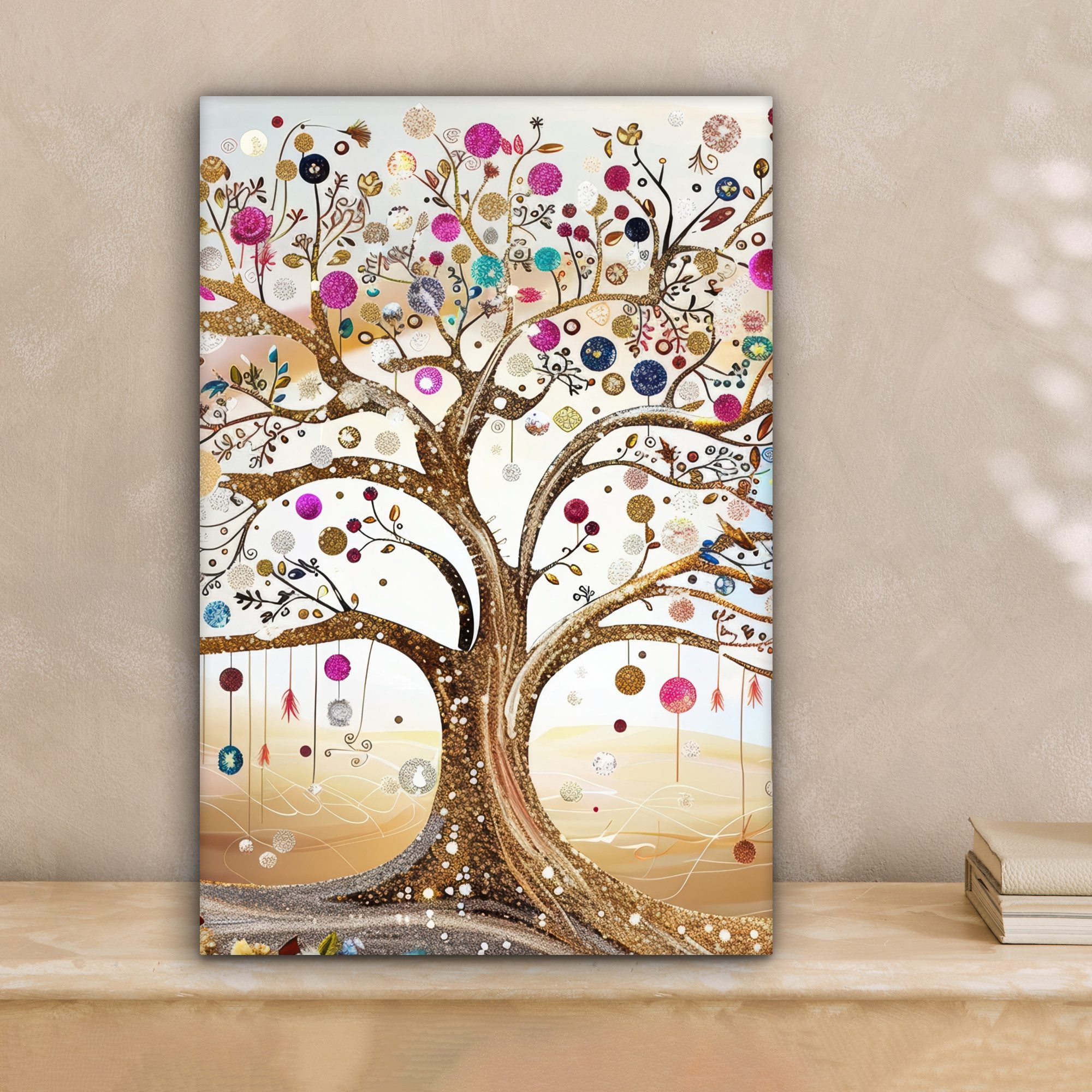 OneMillionCanvasses® Leinwandbild Baum des Lebens - Gold - Bunt - Abstrakt günstig online kaufen