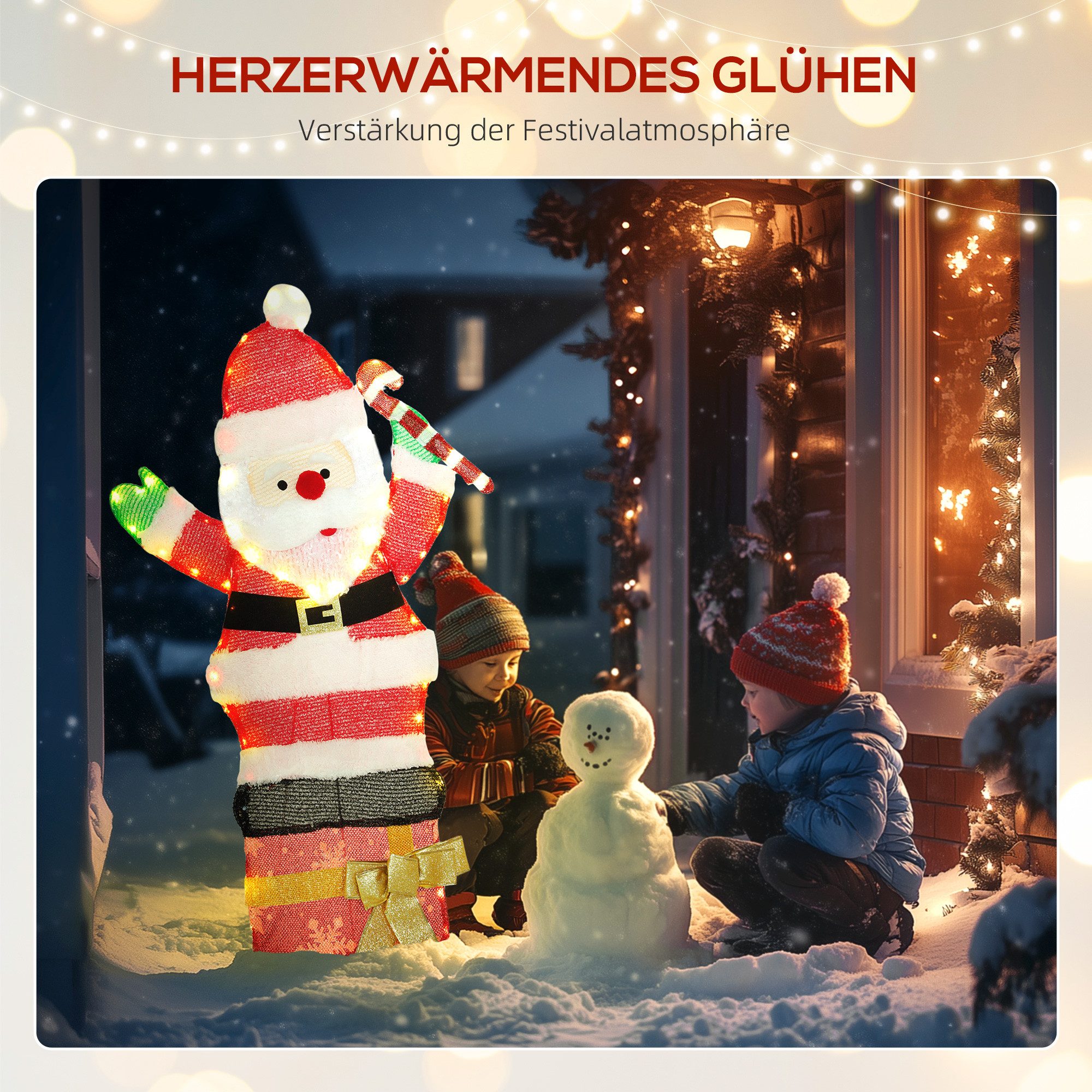 furnicato Künstlicher Weihnachtsbaum 97er LED Weihnachtsdeko, Weihnachten Weihnachtsmann in warmw