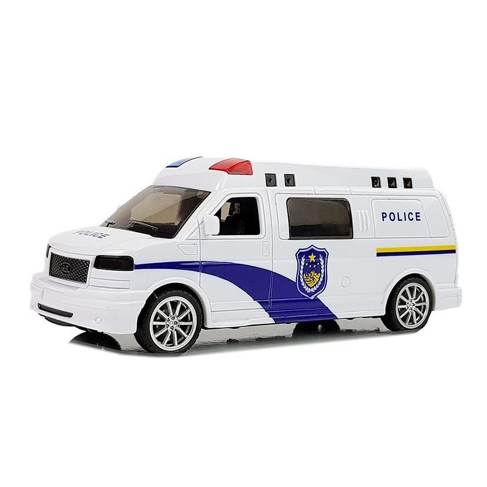 LEAN TOYS Spielzeug-Krankenwagen Einsatzfahrzeug Rettungsauto Rückziehauto, (Spar-Set, 1-tlg., 16 x 7 x 7 cm beleuchtet), Licht & Sound, Rückzugmotor, Einsatzfahrzeug