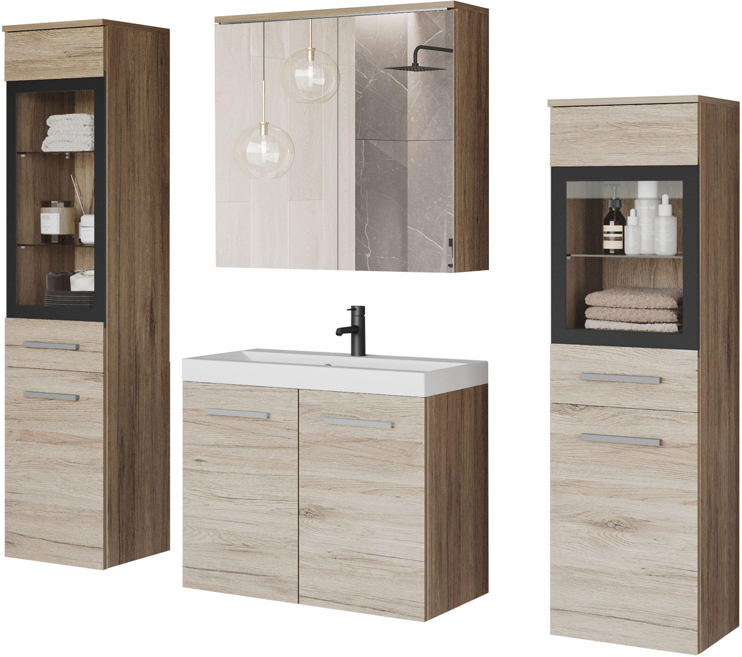 welltime Badmöbel-Set MADRIT II, Schrank mit günstig online kaufen
