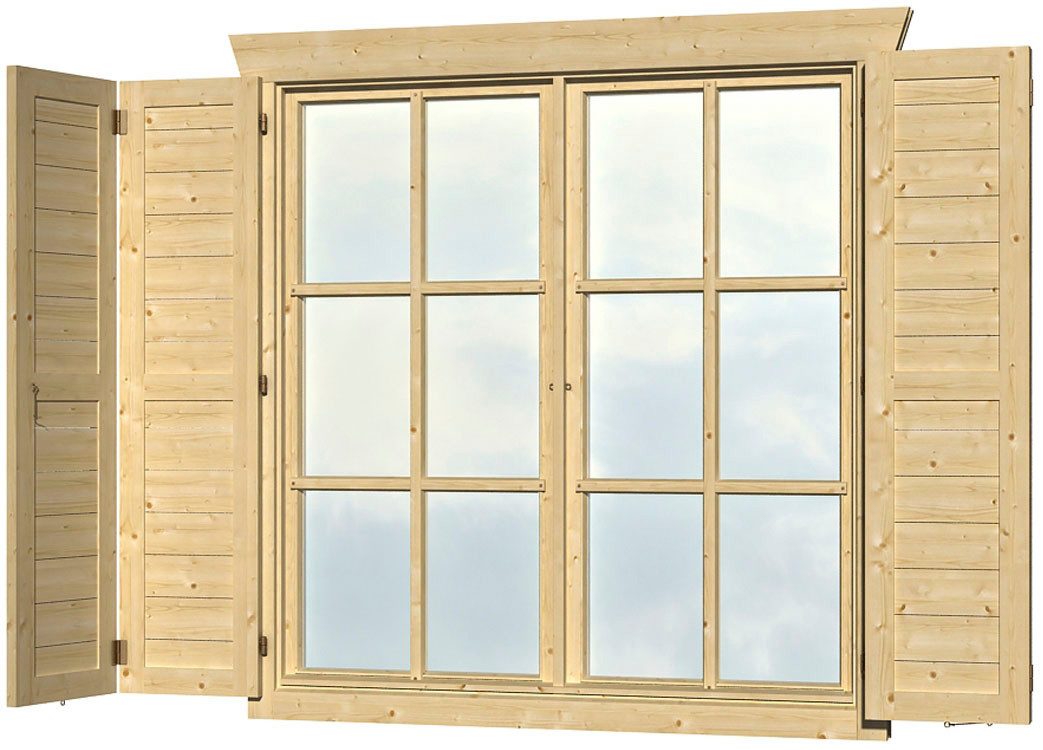 Skanholz Окноladen, für 2 Einzelfenster á 57,5x123,5cm aus der 28 und 45 mm-Serie