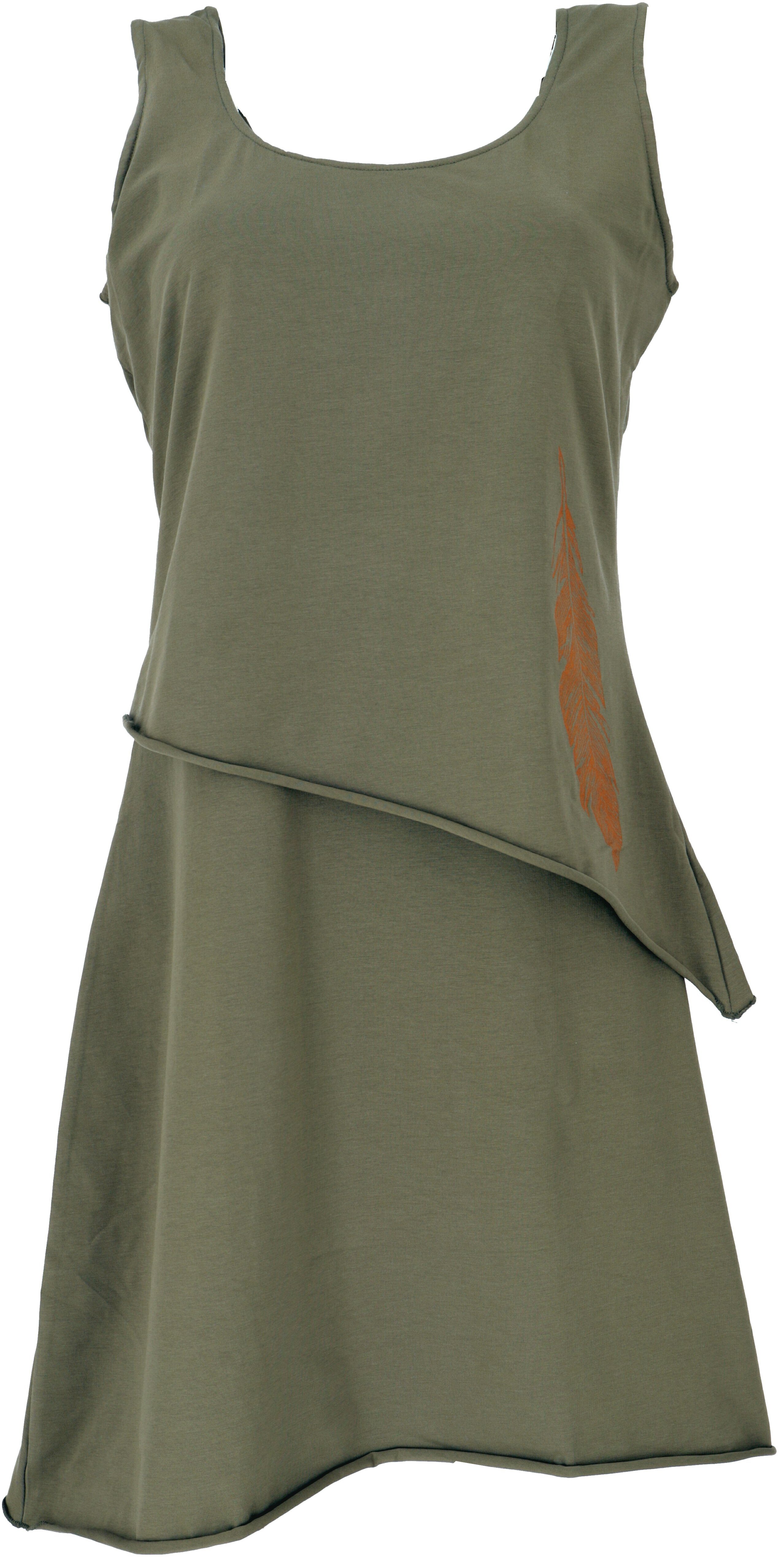 Guru-Shop Midikleid Minikleid aus Bio-Baumwolle im Lagenlook,.. alternative Bekleidung