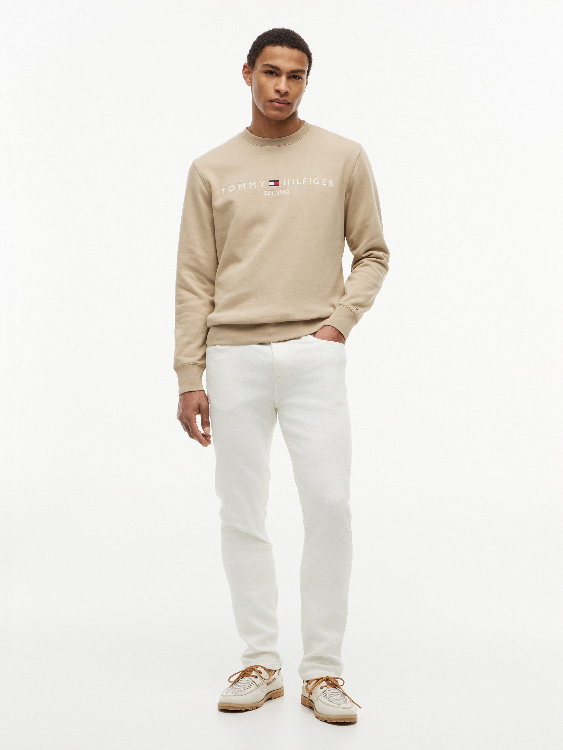 Tommy Hilfiger Sweatshirt TOMMY LOGO unifarben, casual, regular fit, Baumwollmix, Rundhals – Bild 4 von 5