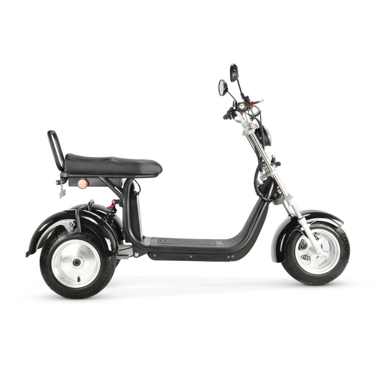 TPFLiving E-Scooter 14 Farbe: elektro Trike Fat mit 35 1 Roller schwarz -Akku: Bike - Elektroroller Volt/20Ah, ab Scheibenbremsen km/h, Coco x - 60 Jahren
