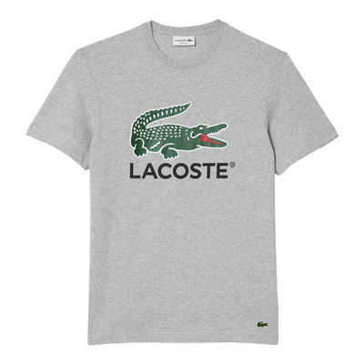 Lacoste Kurzarmshirt T-Shirt Signatur-Aufdruck mit großem Lacoste Krokodil