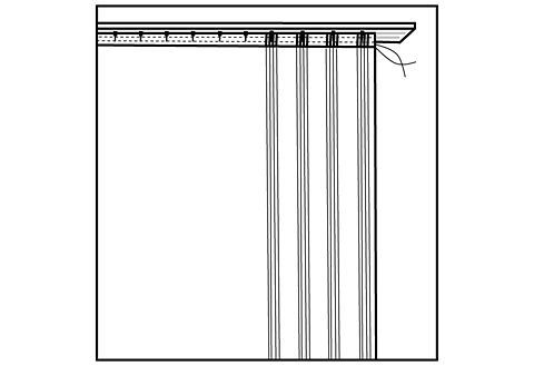 (1 Gardine Bogen Elvira, Faltenband halbtransparent, Wirth, St), Sablé,