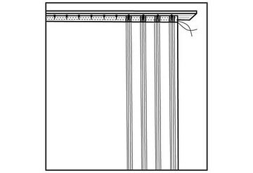 Gardine Elena, Wirth, Faltenband (1 St), halbtransparent, Sablé, veredelt mit echter Plauener Spitze Stickerei, rund