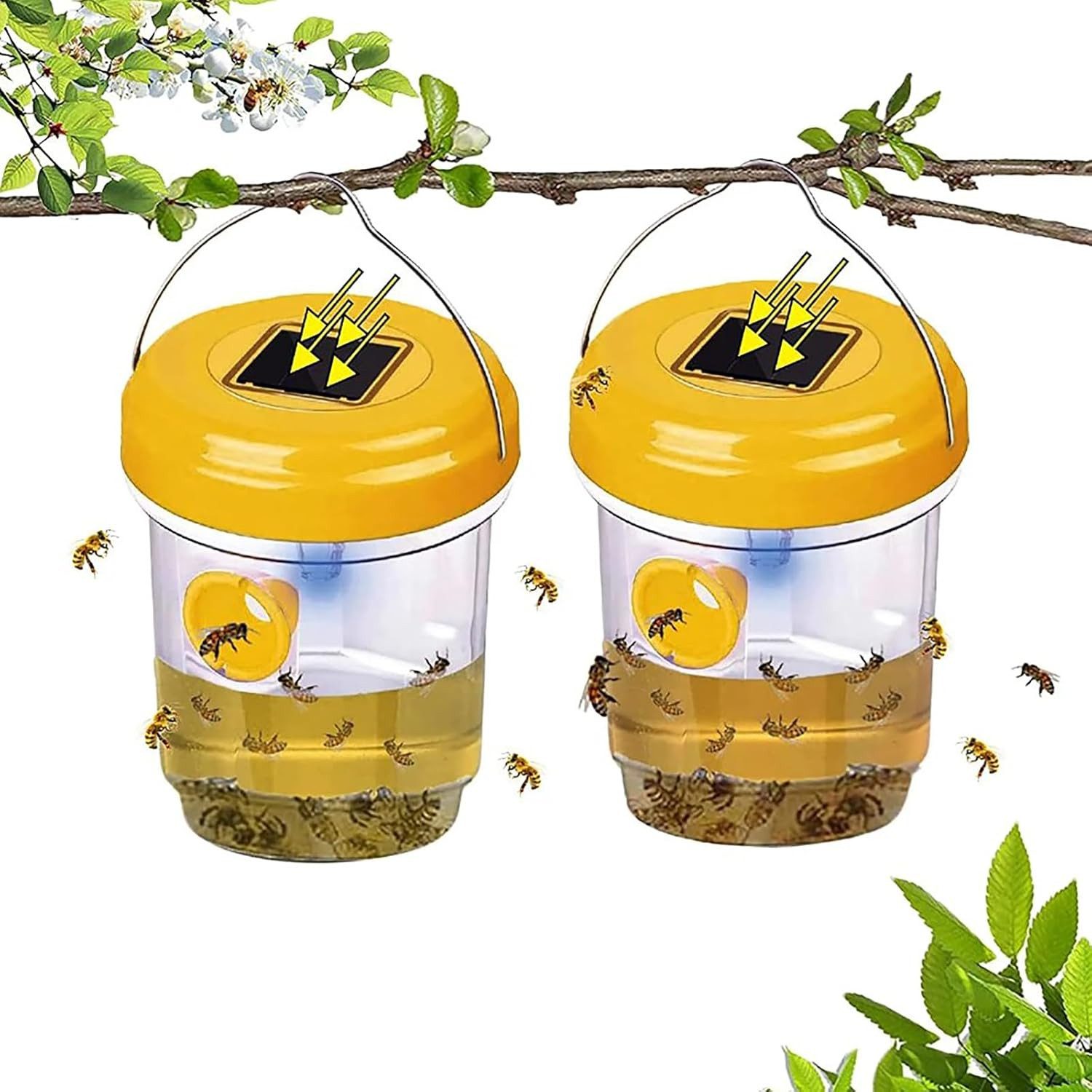 Insektenfalle Fliegenfalle 2er-Set giftfreie Solar-LED-Insektenfalle