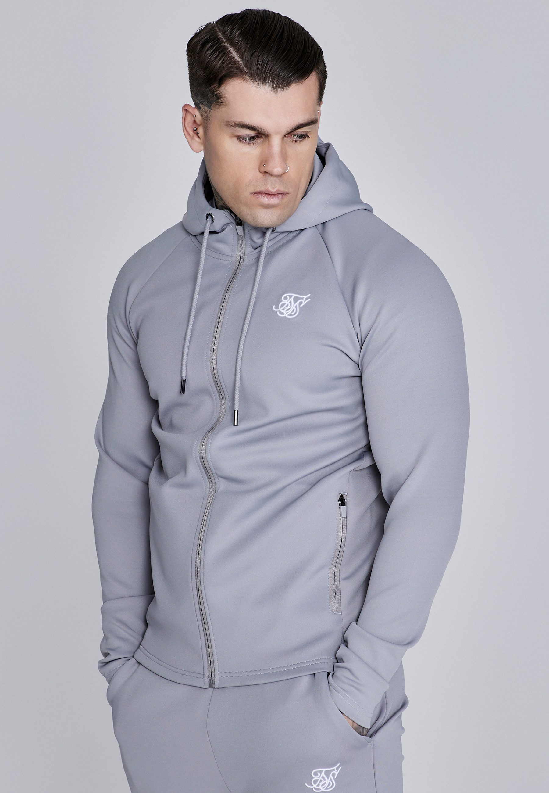 Siksilk Hoodie SikSilk Herren Essentials Poly Full Zip Hoodie