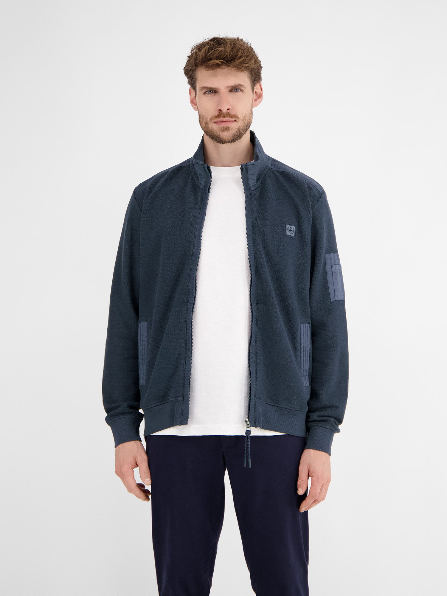 LERROS Sweatjacke Sweatjacke in Zig-Zag-Struktur