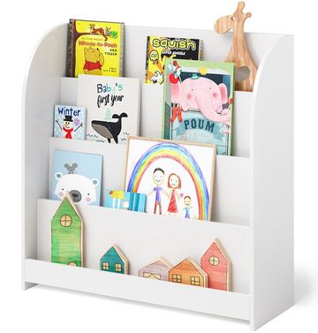 Bellabino Kinderregal Baru, weiß, Bücherregal mit 4 Ablagefächern für Bücher