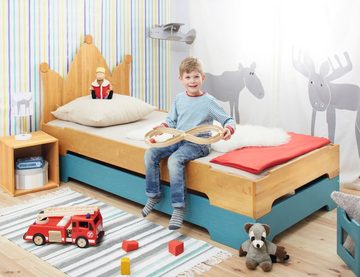 BioKinder - Das gesunde Kinderzimmer Stapelbett Kai, 90x200 cm Gästebett mit Lattenrost