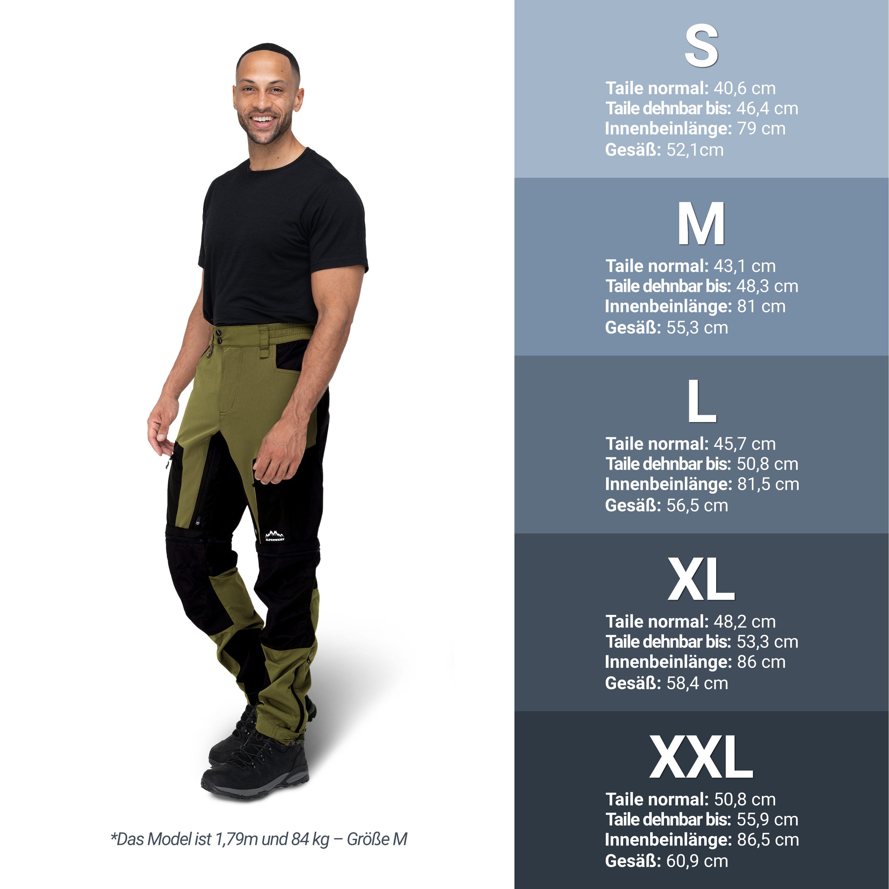 Alpenwert Trekkinghose Herren wasserabweisend, elastisch mit Belüftung und günstig online kaufen